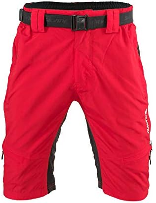 SILVINI MTB Shorts Rango with 6 Pockets for Men's Mountain Bike Cycling and All Outdoor Activities (red-Black - 5XL)