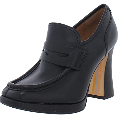 Sam Edelman Jeanette Dark Mocha Leather Square Toe Slip On High Platform Loafers