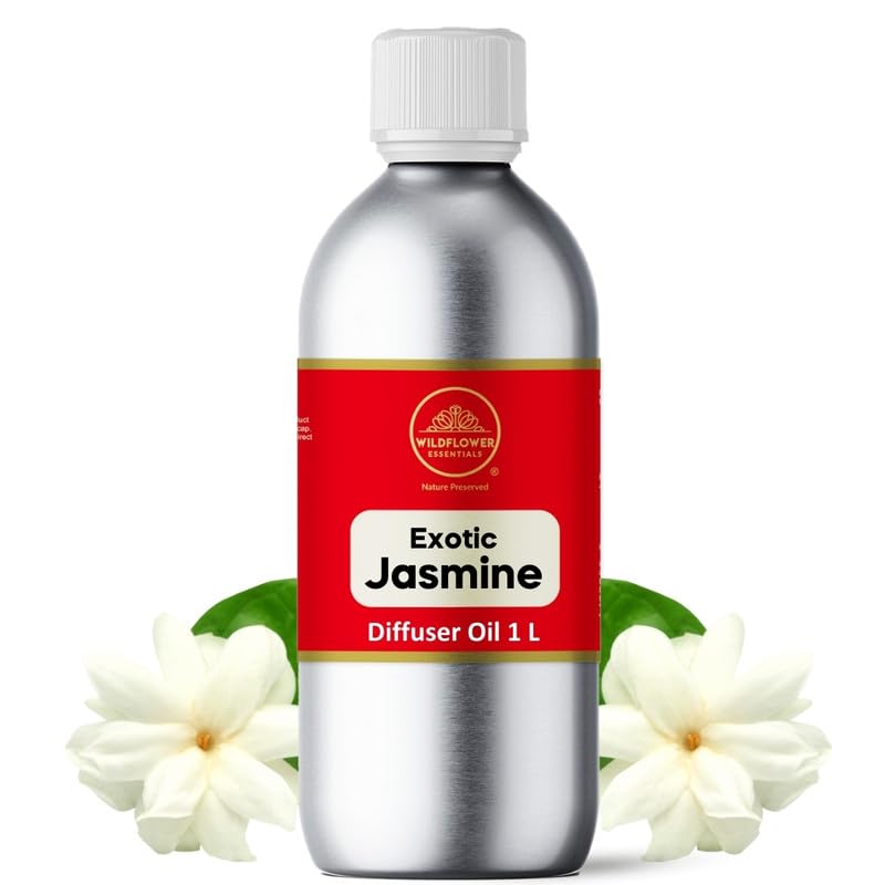 Wildflower Essentials Jasmine Diffuser Oil For Relaxing, Home, Office, Natural Homely Fragrance, Sleep & Pure Aromatherapy- 1L