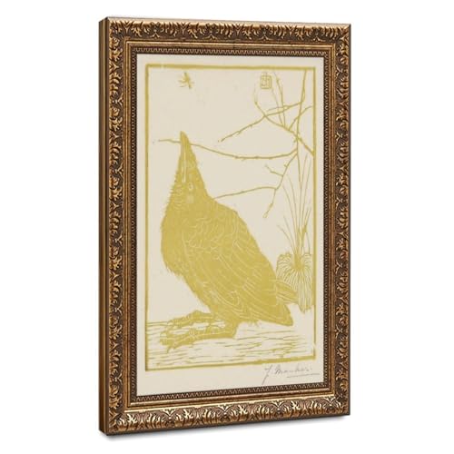 Affiche Jan Mankes Crow pour un bureau inspirant avec cadre de suspension en bois