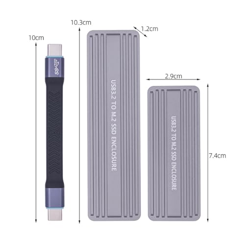 Caja externa para disco duro M.2 NGFF+NVME 4TB USB-C 20Gbps miniatura 6