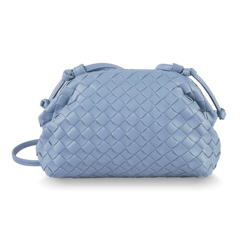 Image of BRYCTSISEN Woven Clutch Purse for Women Fashion Small Square Handbag Vintage Premium Bag PU Leather Handmade Bag