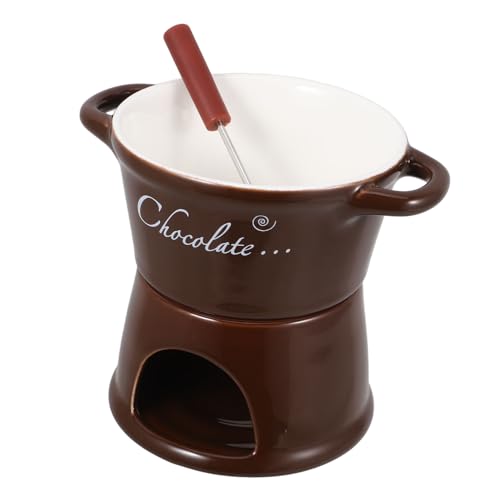FUNOMOCYA Choc Melting Oven Mini Fondue Mug Porcelain Butter Warmer Cast Iron Set Soap Melting Pot Ideal for Fondue Lovers
