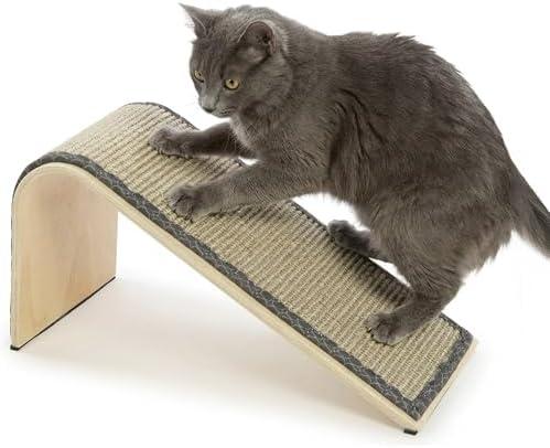 SmartyKat Sisal Angle Ramp Cat Scratcher, Natural Woven Sisal Sur...
