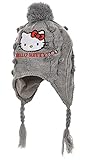 100% acrílico. Gorro peruano bebé niña Hello Kitty Rosa y Crudo de 9 a 18 meses (50 (18-36 meses), color gris