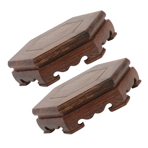 ROMISBABA Supporto per Piante in Legno Piccolo 2 Pezzi, Base Rustica per Vaso di Fiori da Interno e Balcone, Piedistallo Espositivo Liscio e Resistente per Arredamento della Casa