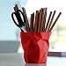 Chris-Wang 1Pcs Creative Out-of-Shape Wrinkle Plastic Pencil Cup/Pen Holder/Cosmetics Organizer/Desk Sorter Bin/Stationery Collection/Make-up Brush Tub(Red)