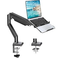 Fits Laptops and Monitors: Use with a 22"-32" monitor or a 14"-17" laptop, which loads up to 2-10KG laptop or monitor with 75mm x75mm or 100mm x 100mm VESA mounting holes Full Motion Adjustable Laptop Stand: This monitor desk mount with arms offer a ...