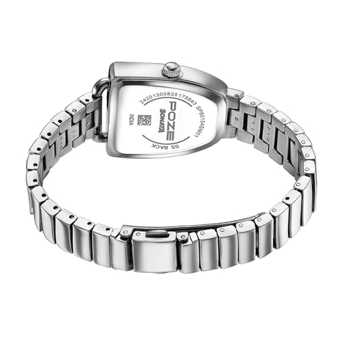 Image of Sonata Poze 7 Analog Pink Dial Silver Alloy Strap Watch for Women - SP80154SM01W