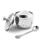 XHKDSYMC Stainless Steel Sugar Bowl Coffee Seasoning Jar Condiment Pot Spice Container Canister Cruet with Lid and Spoon