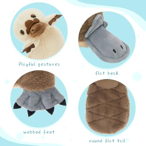 MorisMos 55cm Schnabeltier Kuscheltier XXL mit 3 Babys im Bauch, weich riesen Schnabeltier Plüschtier Stofftier,Platypus Geburtstag Weihnachten Geschenk Kinder
