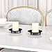Black Iron Plate Candle Holder, Decorative Iron Pillar Candle Plate, Set of 2, 4.37 inches D x 0.78 inches H, Pedestal Candle Stand for LED & Wax Candles, Incense Cones, Spa, Weddings (2 pcs)