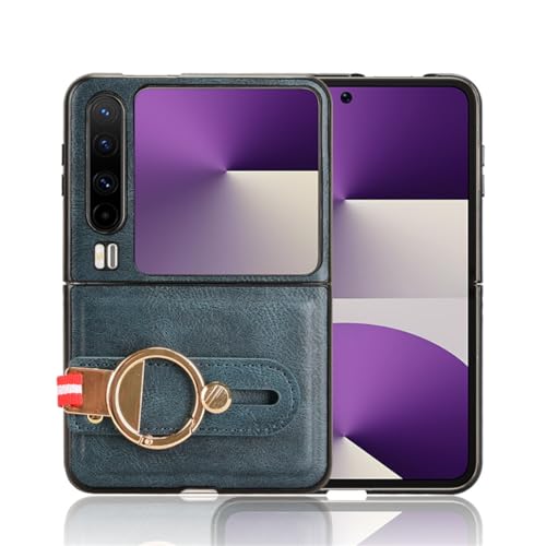 SHIEID Funda de Cuero Compatible con Huawei Pura X Case, Premium PU Leather Huawei Pura X Case Muñequera + Soporte-Azul