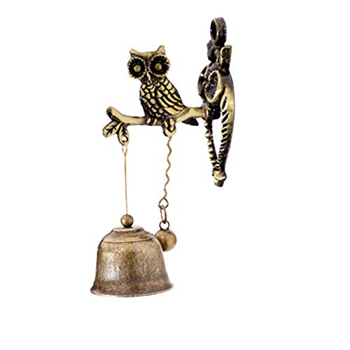 MUAMAX Antique/Vintage Owl Bell Decorative Shopkeeper Bells Gifts Store Bell Office Door Bell Magnet Entrance Front Porch Door Dinner Bell Garden Home Dinner Bells