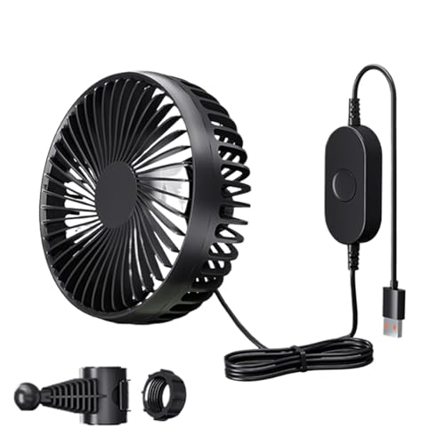 Genérico Ventilador USB Para Coche | 3 Velocidades Ventilador De Aire Frío,Ventilador Silencioso Ajustable, Circulación De Aire Para Automóvil, Camping, Casa Y Tiempo Caluroso