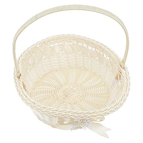 BESPORTBLE Blumenkorb Hochzeit Kunststoff Gewebter Korb Blumenmädchen Korb Große Größe Obstkorb Brotkorb Eierkorb Geschenkkörbe Geflochtener Aufbewahrungskorb Zimmer Küche Bad Party Garten Cover