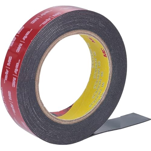 CANOPUS Double Sided Tape 19mm x 3m Black, Heavy Duty 5952 for Mounting, Number Plate, Home Office Decor, Indoor, Outdoor use, Automotive