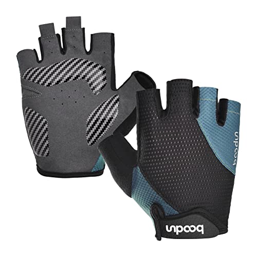 Cycling Gloves Bike Gloves for Men Women Fingerless Mountain Bike Glove with Breathable Shock-Absorbing Motorcycle Gloves for Road (Large, Blue)