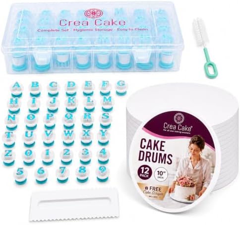 Cake Decorating Bundle, 36 Fondant Letter Cutters, 12 Cake Drums 10 Inch image 4