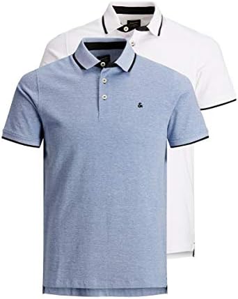 Jack & Jones Men's Jjepaulos Polo Ss 2pk Mp Polo Shirt