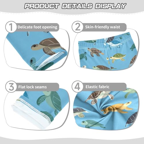 Sea Turtles Girls Leggings Toddler Doodles Kids Yoga Pants Dance Active Tights 4T3