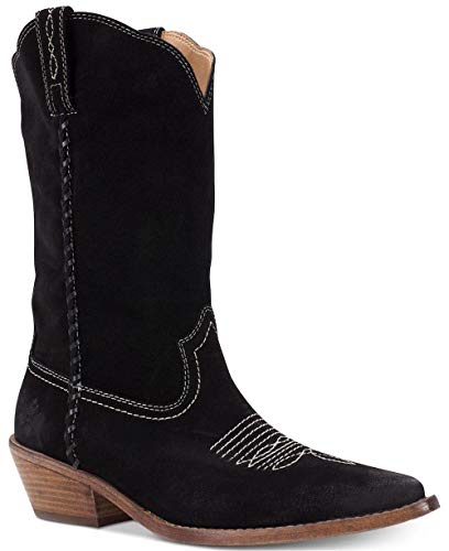 Patricia Nash Womens Bergamo Leather Pointed Toe Mid-Calf, Black, Size 6.0 #TOP1