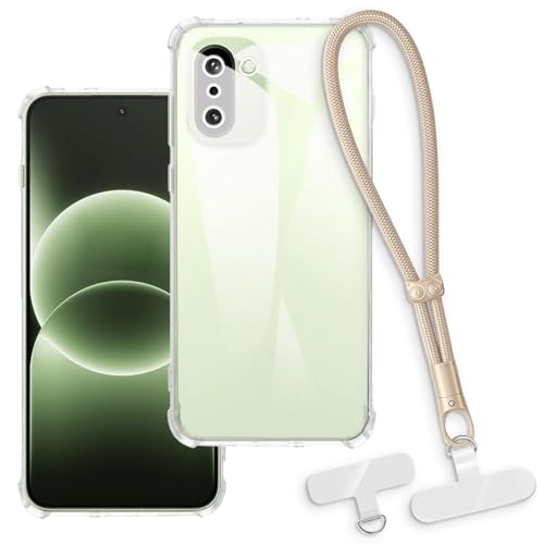 OAGELIM 2-in-1�ی�P�[�X�ƃ��X�g�X�g���b�v Oneplus Ace 6T 5G �Ƃ̌݊������� ���O���\�ȃ��j���[�h�t���d�b�J�o�[�A����~�ߕ����h�~�O���b�v�n���h�� (�N���A + �S�[���h)