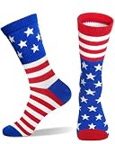 American Flag Socks for Women Men USA Patriotic Socks Red White and Blue Stars & Stripes 4th of July Sock USA Accessories for 4th of July Outfits Independence Day Jewelry Gifts-Independence Day