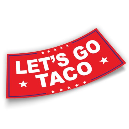 Image of Subtle Let's Go Taco Bumper Sticker Anti Funny Leftist Feminist Social Justice Human Rights Red Vinyl Decal for Car Truck, Waterproof UV-Resistant 7.5x3.75in