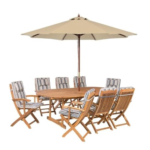 Ombrelone Central Redondo Guarda Sol Madeira 2,40 Metros - Sombreiro Solasol Piscina Praia Mesa (Bege)