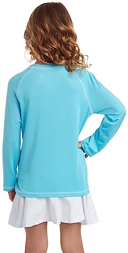 Image of Pink Platinum Girls Rash Guards - 2 Pack Quick Dry UPF50+ Sun Protection Beach Pool Long Sleeve Swim Shirt for Girls