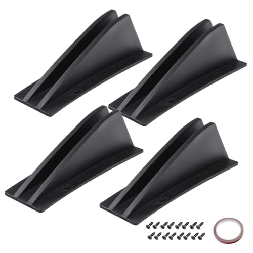 Diffusore paraurti posteriore,Spoiler paraurti posteriore | Spoiler per ala con pinna di squalo per auto 4 pezzi | modificati per auto, spoiler a labbro posteriore triangolare per migliorare