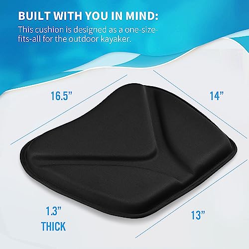 Hornet Watersports Thick Kayak Seat Cushion- Kayak Accessories- Ideal Kayak Seat Pad - Kayak Accessories for Men and Women - Gel Pad for Kayak Fishing Accessories
