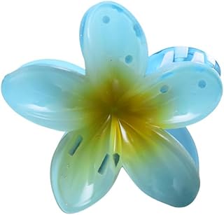 مشبك شعر بلاستيكي على شكل زهرة للنساء - لون أزرق