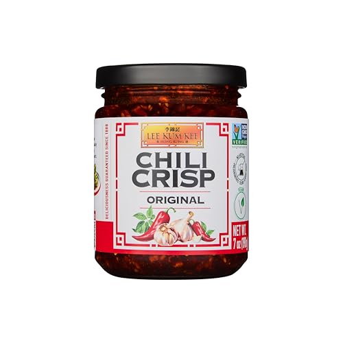 Lee Kum Kee Original Chili Crisp (7 oz - 1 Pack), Savory & Spicy - Vegan - Perfect for Dipping, Stir-Frying, Drizzling, Noodles, Rice Bowls, Toasts, Pizza, Wontons & Dumplings