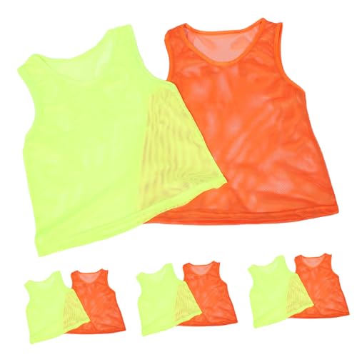 Yardwe 12pcs Kids Sports Training Vests Breathable Soccer Pinnies for Football Sleeveless Basketball Practice Vest