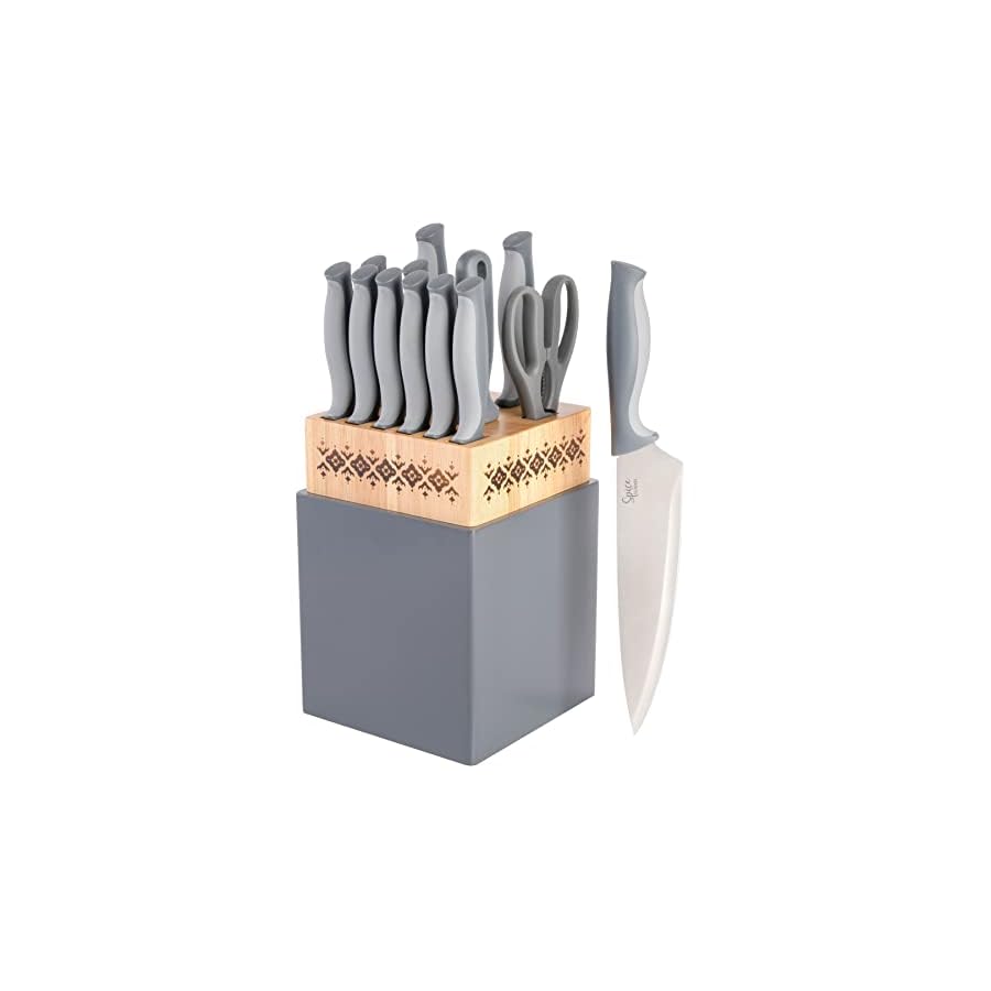Spice-by-Tia-Mowry-Savory-Saffron-14-Piece-Cutlery-Knife-Block-Set-Gray Tia Mowry knife set