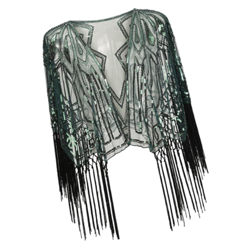 Châle à franges à paillettes haut de gamme avec finition pompons pour cérémonie de prestige