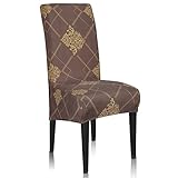4 Pack Stretch Dining Chair Covers, XL/Oversized Removable Washable Soft Spandex High Back Large Cha