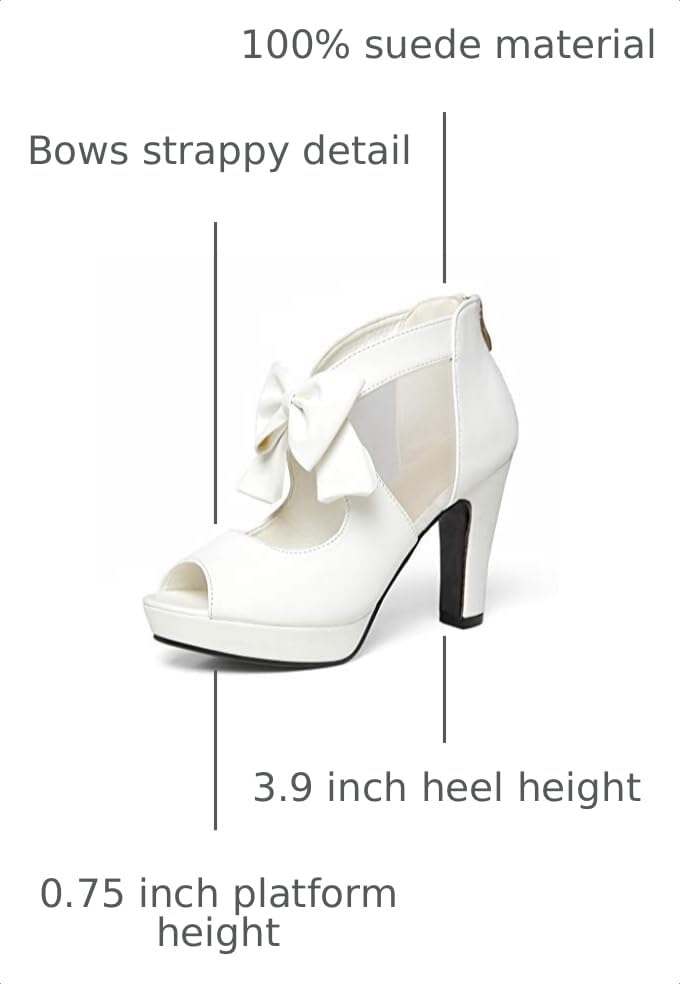 Image of GATUXUS Open Toe Women Platform High Heel Shoes Bows Strappy Sandals