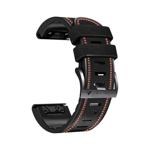 [PLYYQZM] 22/26mm VRU[Xgbv Bɍ Gar min Fenix 8 7 7X Pro 47mm 51mm/6 6X Pro Epix pANZT[ Xgoh ȒPtɓKp(Silicone Leather