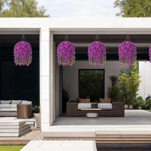 Fleurs artificielles pour extérieur suspendues pour jardin et maison