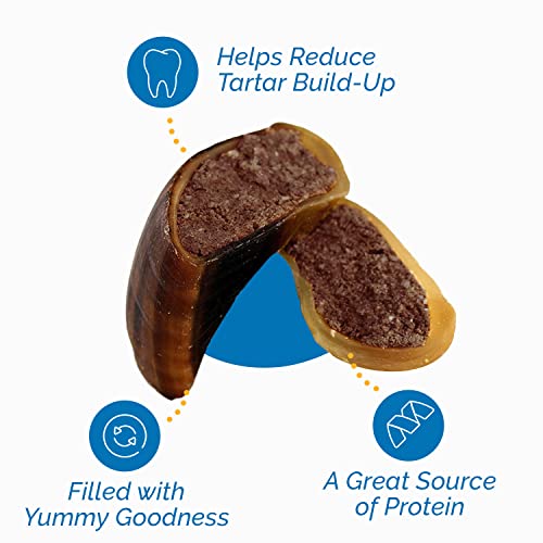 123 Treats Filled Cow Hooves For Dogs, Delicious Peanut Butter Flavor, Stuffed Natural Beef Hoof Dog Chews, Tasty Treats For Dog, Made From Premium Brazilian Cattle, Pack Of 10 Count #TOP4