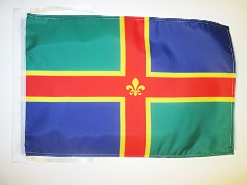 AZ FLAG, Lincolnshire county Flag, 18'' x 12'', 100% Polyester County of Lincs., England Small Banner with Two Cords