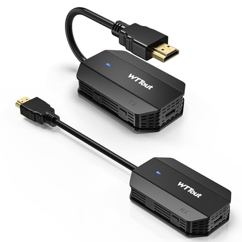 Image of EPISTOLARY Wireless HDMI Transmitter and Receiver, HDMI Extender 165FT Long Range,Plug and Play, Support 2.4/5GHz for Streaming Video/Audio to TV/Monitor/Projector from PC/Camera/Laptop(Black)