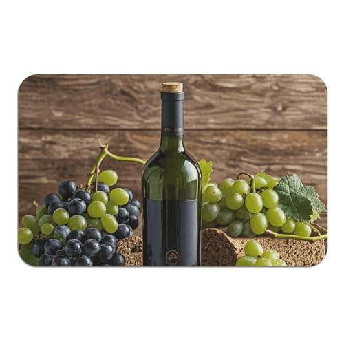 Wine Bottle Corks Grapes Diatomite Stone Shower Mat, Non Skid