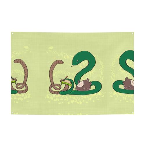 Semences de tournesol - Serpent de terre - Bannière festive - 119,4 x 180,3 cm - Pour Noël, fêtes, réunions entre amis