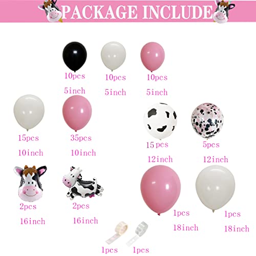 Funny Cow Party Decorations Balloon Arch Garland Kit, Cowgirl Cow Print Balloons Baby Pink Balloons Cow Balloons Farm Animals Birthday Cow Foil Balloon For Farm Birthday Party Baby Shower Kids Bday #TOP3