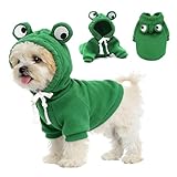 Disfraz de Navidad para Perros,Ropa de Mascotas Perro,Traje De Perro De Rana para Navidad,Ropa En Forma De Rana para Perros,Divertido Sudadera para P-erros,Capucha para Disfraz N-avidad P-erro (M3)