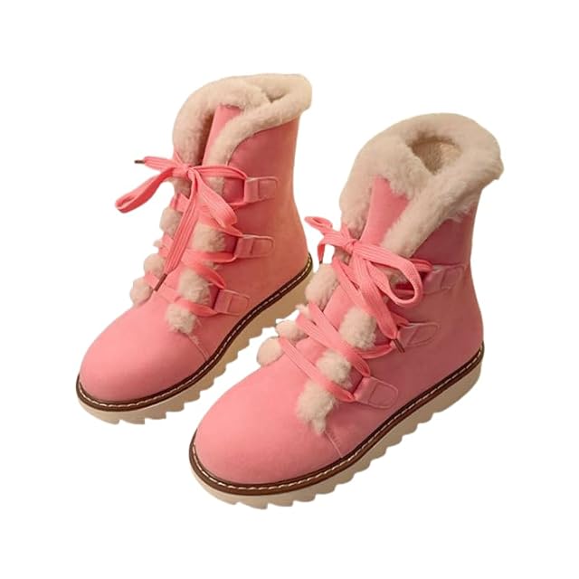 Warm and Stylish Womens Snow Boots with Plush Lining Anti-Slip Sole and Lace-Up Design for Outdoor Winter Activities